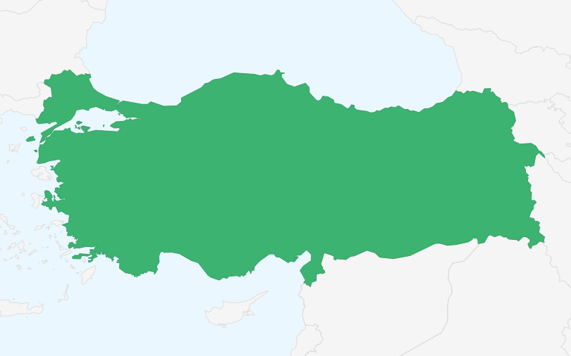 トルコ共和国 の位置（拡大）