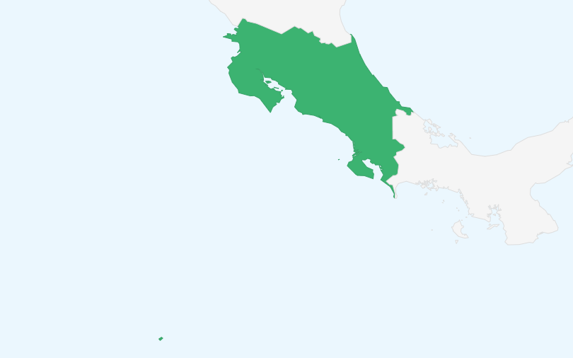 コスタリカ共和国 の位置（拡大）