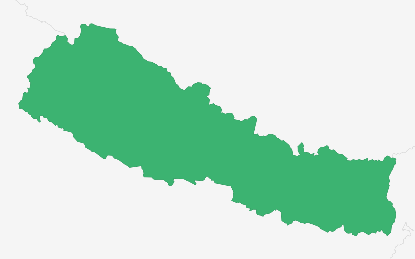ネパール の位置（拡大）
