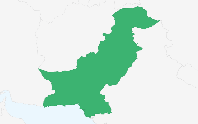 パキスタン・イスラム共和国 の位置（拡大）