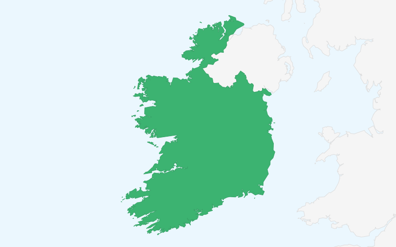 アイルランド の位置（拡大）
