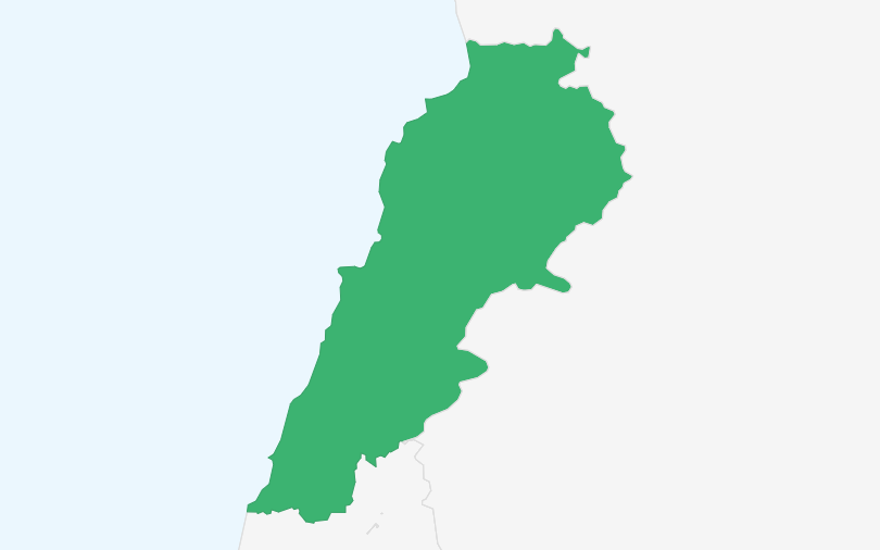 レバノン共和国 の位置（拡大）