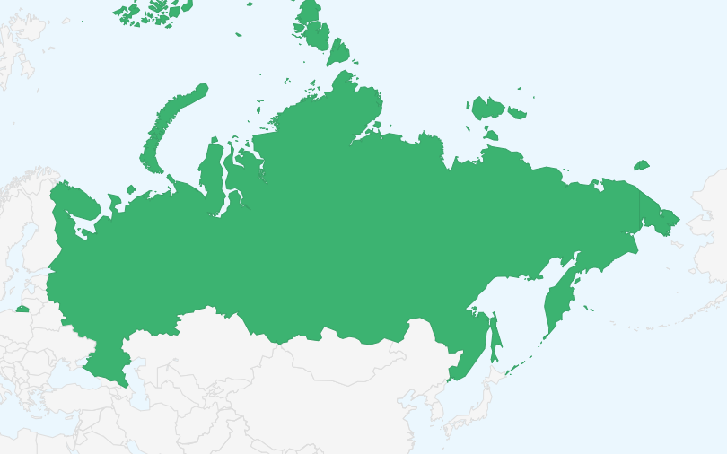 ロシア連邦 の位置（拡大）