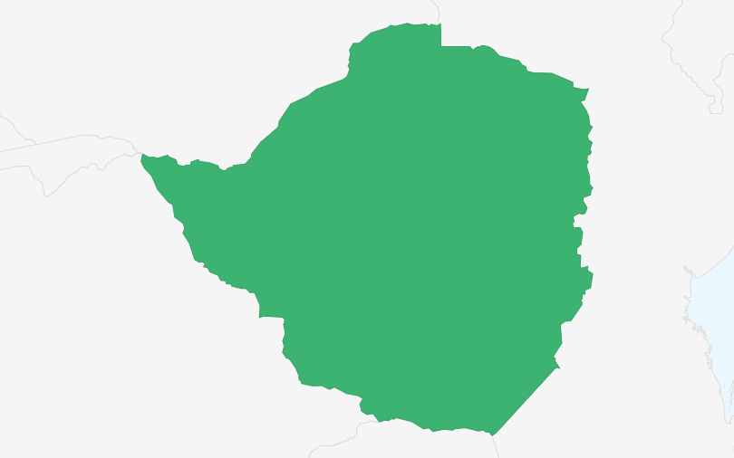 ジンバブエ共和国 の位置（拡大）